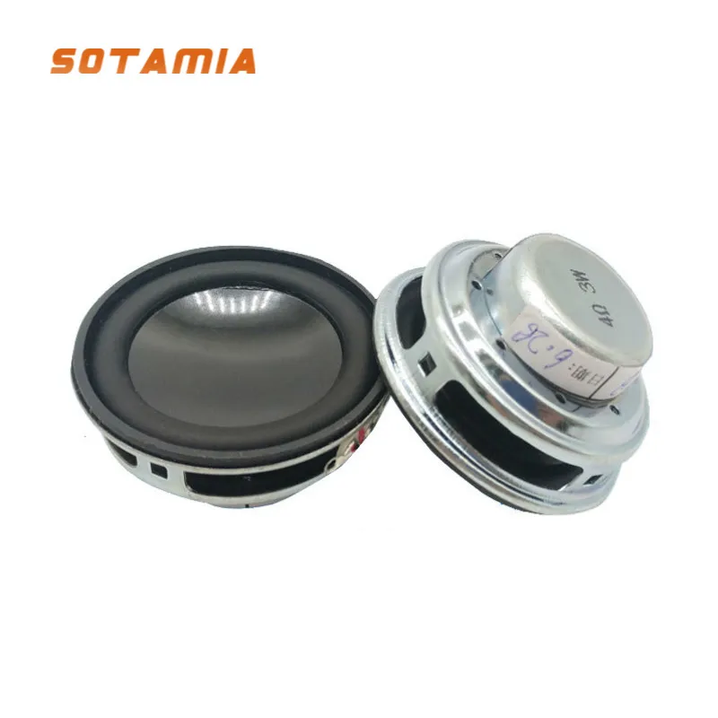 SOTAMIA 2Pcs 40mm Full Range Mini Portable Speaker Driver 4 Ohm 3W 16 Core Loudspeaker DIY Bluetooth Music Audio Speaker Units