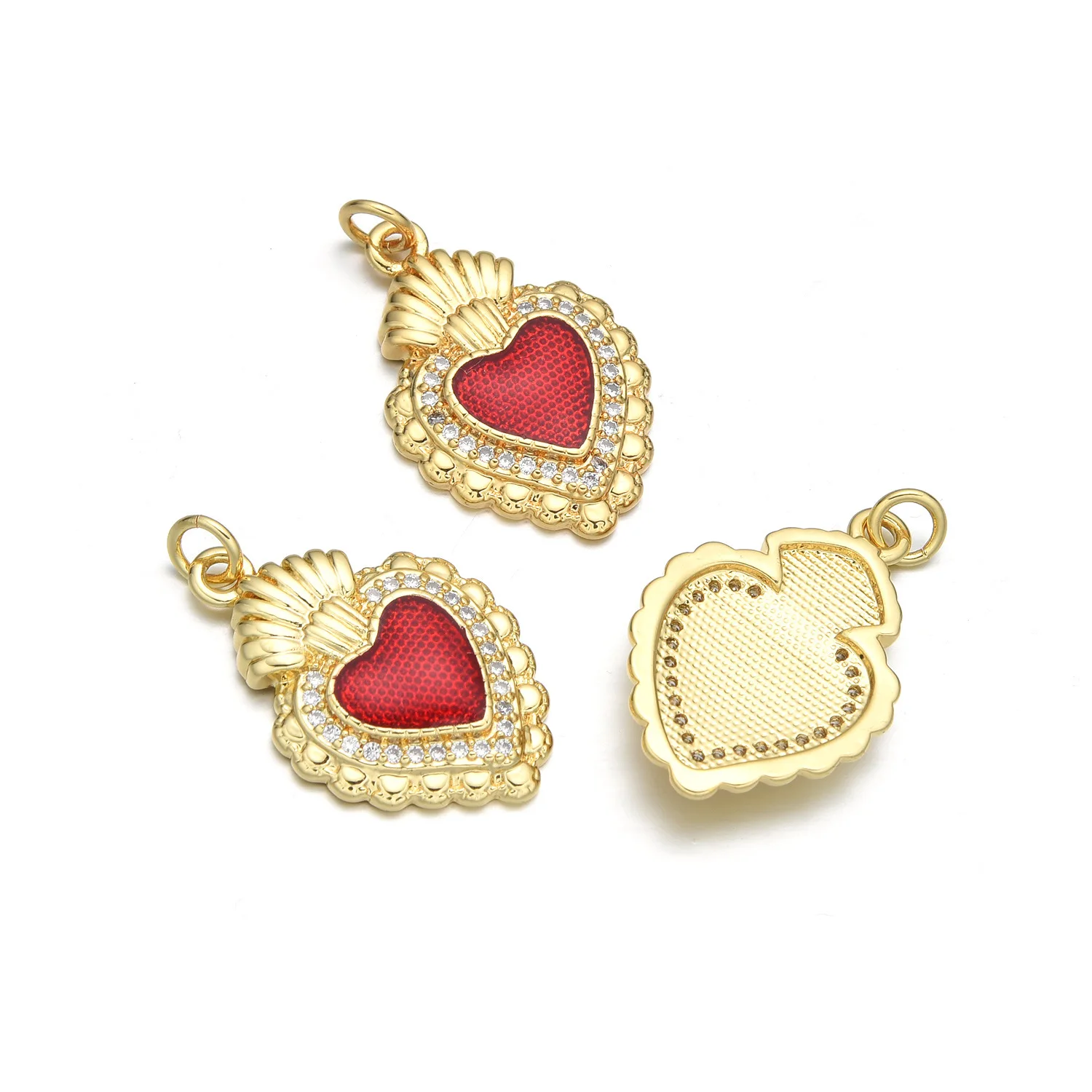 5 Pieces European and American Red Oil Dripping Love Cross Necklace Pendant DIY Jewelry Making Materials Accessories Wholesale