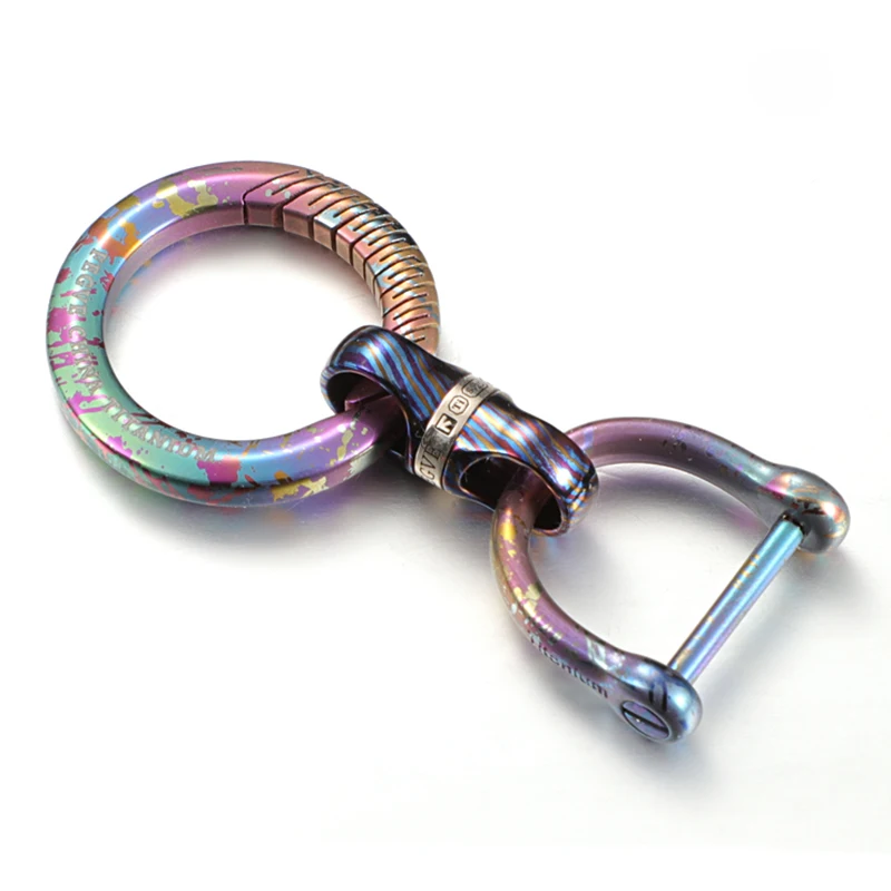 Camo Titanium Key Chain Luxury Men Women Keychain Dazzle Lightweight EDC Jewelry for Car Key Ring Holder Buckle Accessories Gift