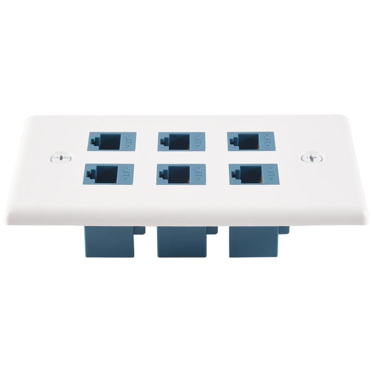 RTCX-Cat 6 Ethernet Wall Plate 6 Port,Ethernet Wall Plate Female-Female Removable Compatible with Cat7/6/6E/5/5E