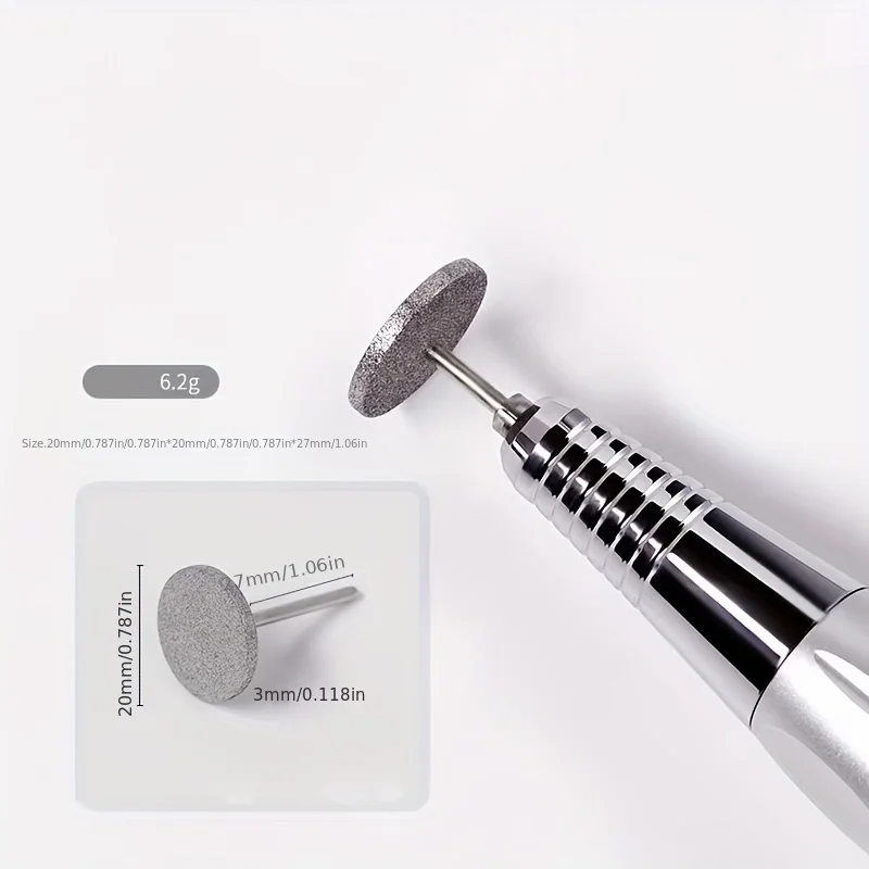 1Pcs 20mm Flat Sanding Disc Nail Drill Bit UFO Grinding Head for Square Trapezoid Nail Shaping Manicure Prep Tool