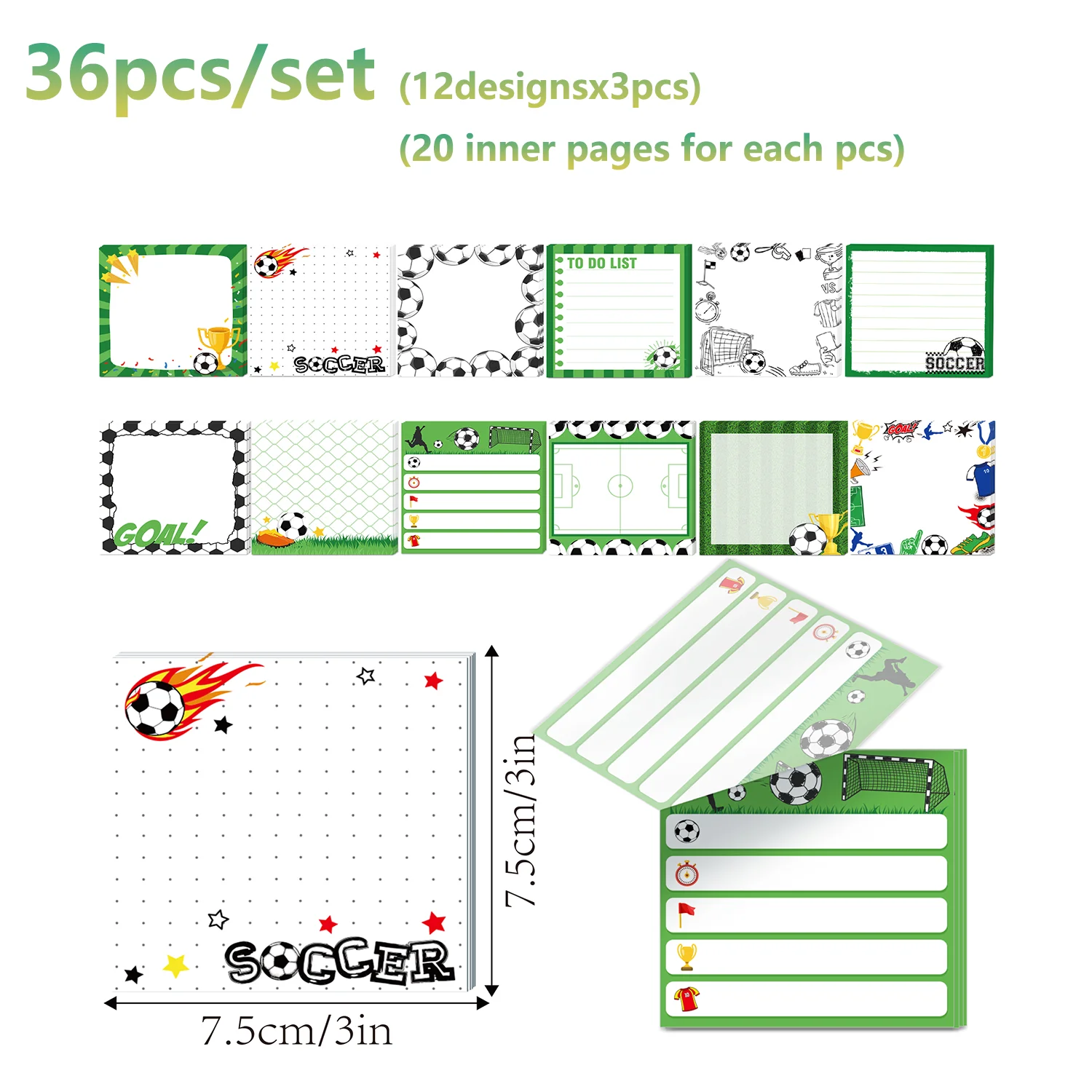 12/24 Stück Fußball-Taschennotizbücher, Geburtstagsgeschenke, Büro-Schreibwaren, Notizblöcke, Schul-Tagebuch, Notizblock, Partyzubehör – Detail 5