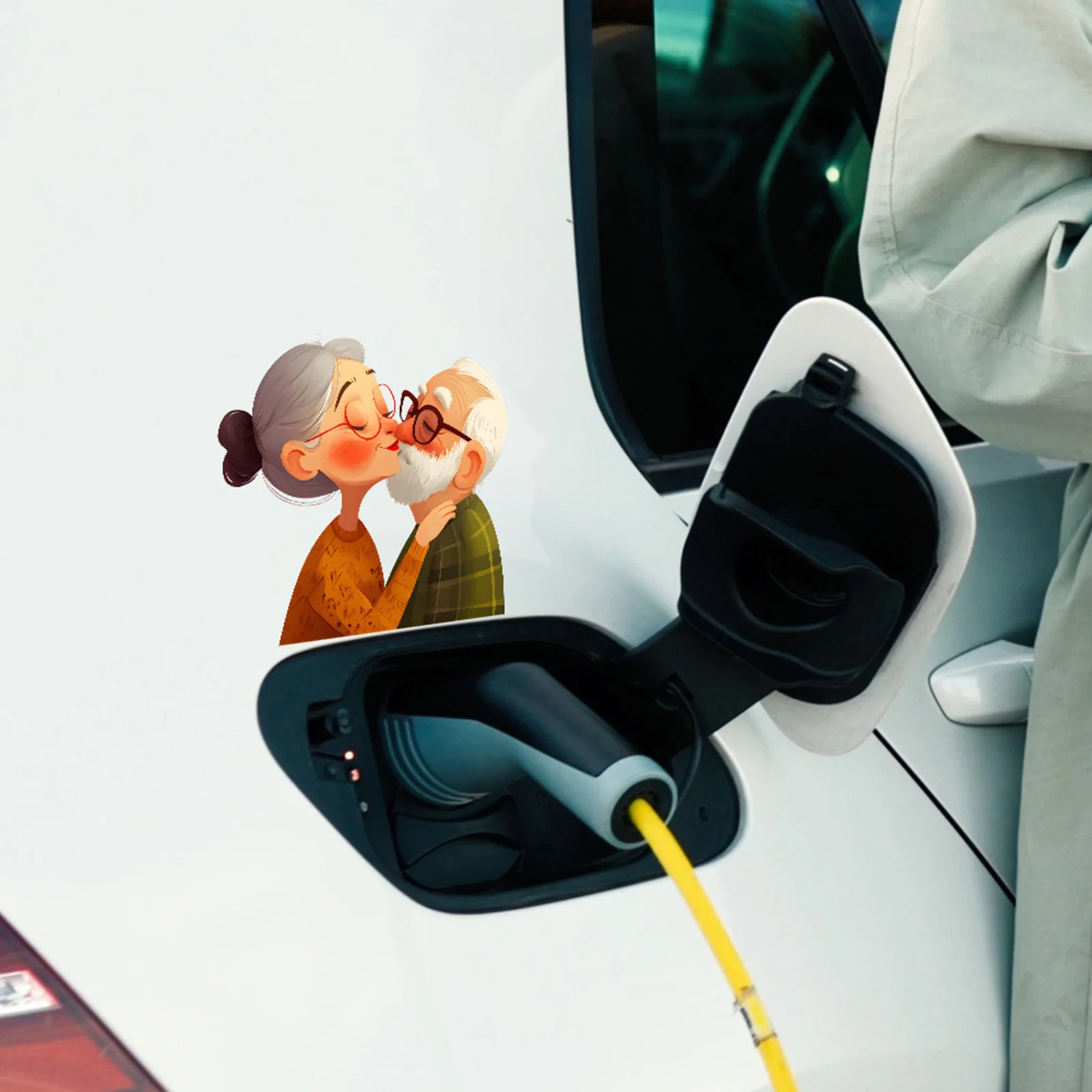 Cartoon Car Stickers Sweet Couple Theme PVC Waterproof Decorative Stickers for Cars Laptops Walls