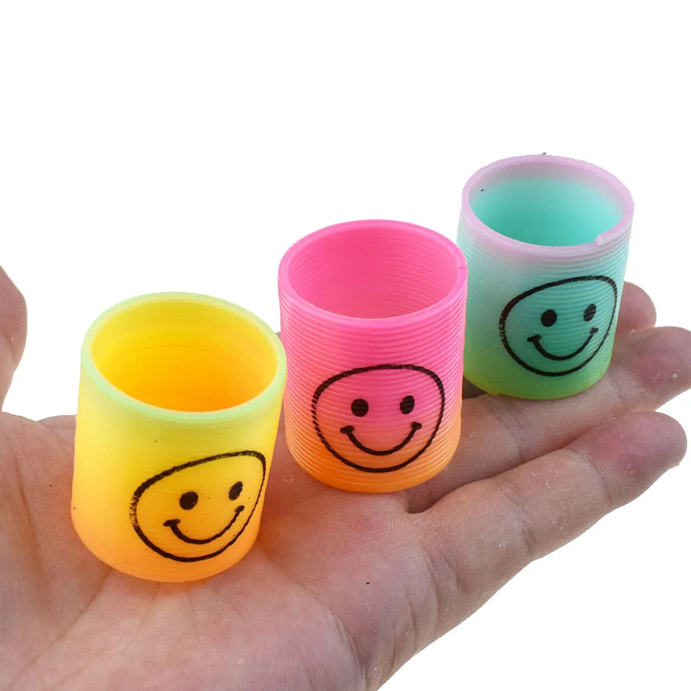 12-36PCS Rainbow Magic Springs Circle Toys Children Birthday Party Favors Giveaway Gifts Souvenir Kindergarten Guest Gifts