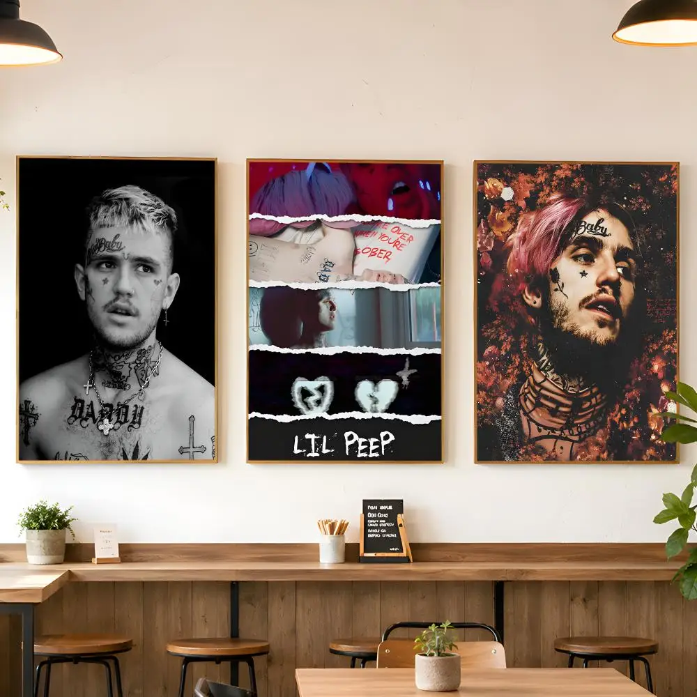 Rapper L-Lil Peep Poster Matte Wall Peel And Stick Decor Bedroom Living Room Office Dorm Home