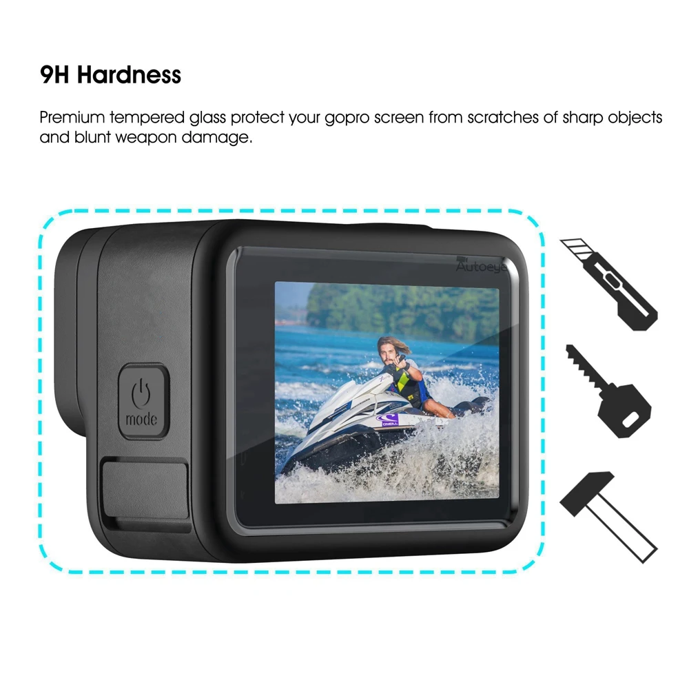 Wholesale Protetor de tela de vidro temperado capa para gopro hero 11 10 9 preto lente proteção película protetora ir pro acessórios