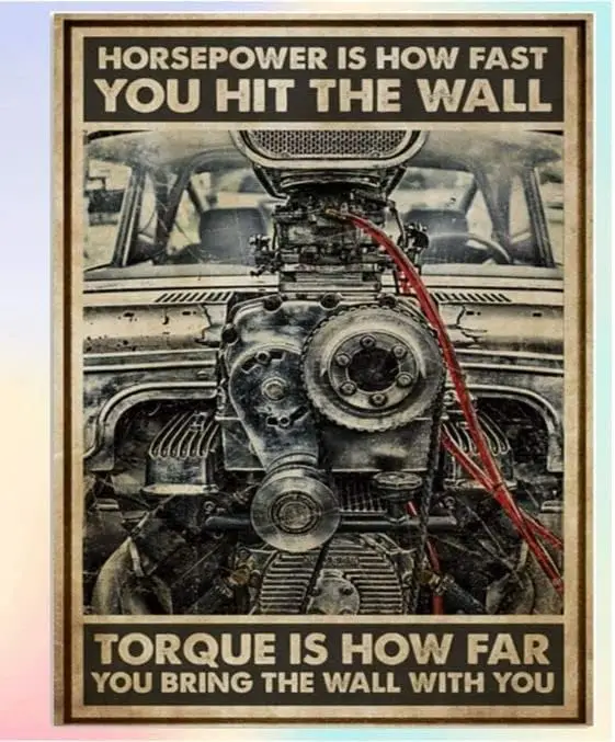 Metal Sign Horsepower Is How Fast You Hit The Wall Torque Is Vintage Kitchen Signs Wall Decor Aluminum Signs for Home