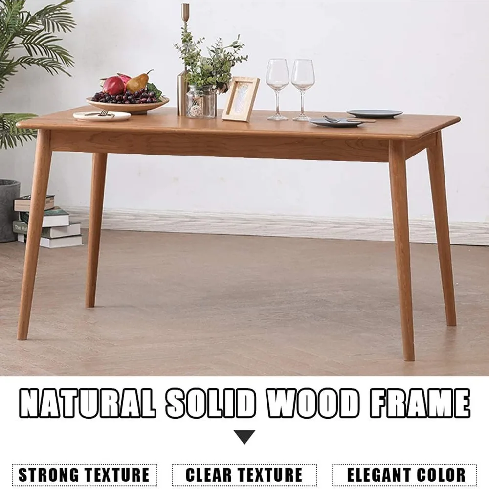 Dining Table 6 Person 47.2'' Modern Rectangular Kitchen Table Durable Structure Wooden Dining Room Table for Small Spaces Tables