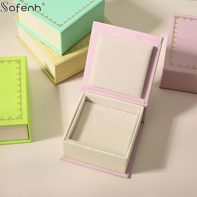 Creative Flip Cover Book Shaped Jewelry Box Earrings Ring Necklace Storage Case With Sponge Women Portable Travel Jewelry Holder