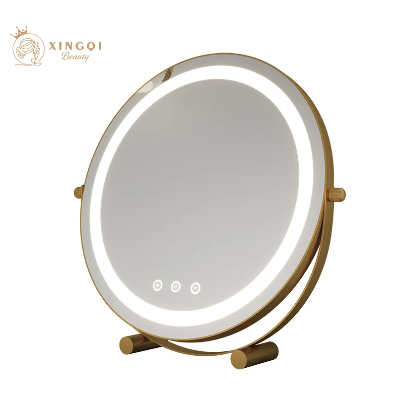 30cm medium size makeup vanity mirror portable led mirror desk round mirrors for living room dressing rechargeable/plug-in