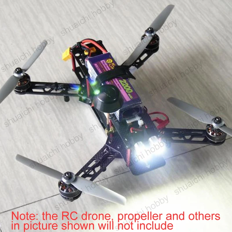 2PCS RC Drone Nacht Fliegen Suchscheinwerfer DC12V 65mA 1,5 W Hervorhebung LED Lampe Perlen mit Wärmeableitung für quadcopter Flugzeug