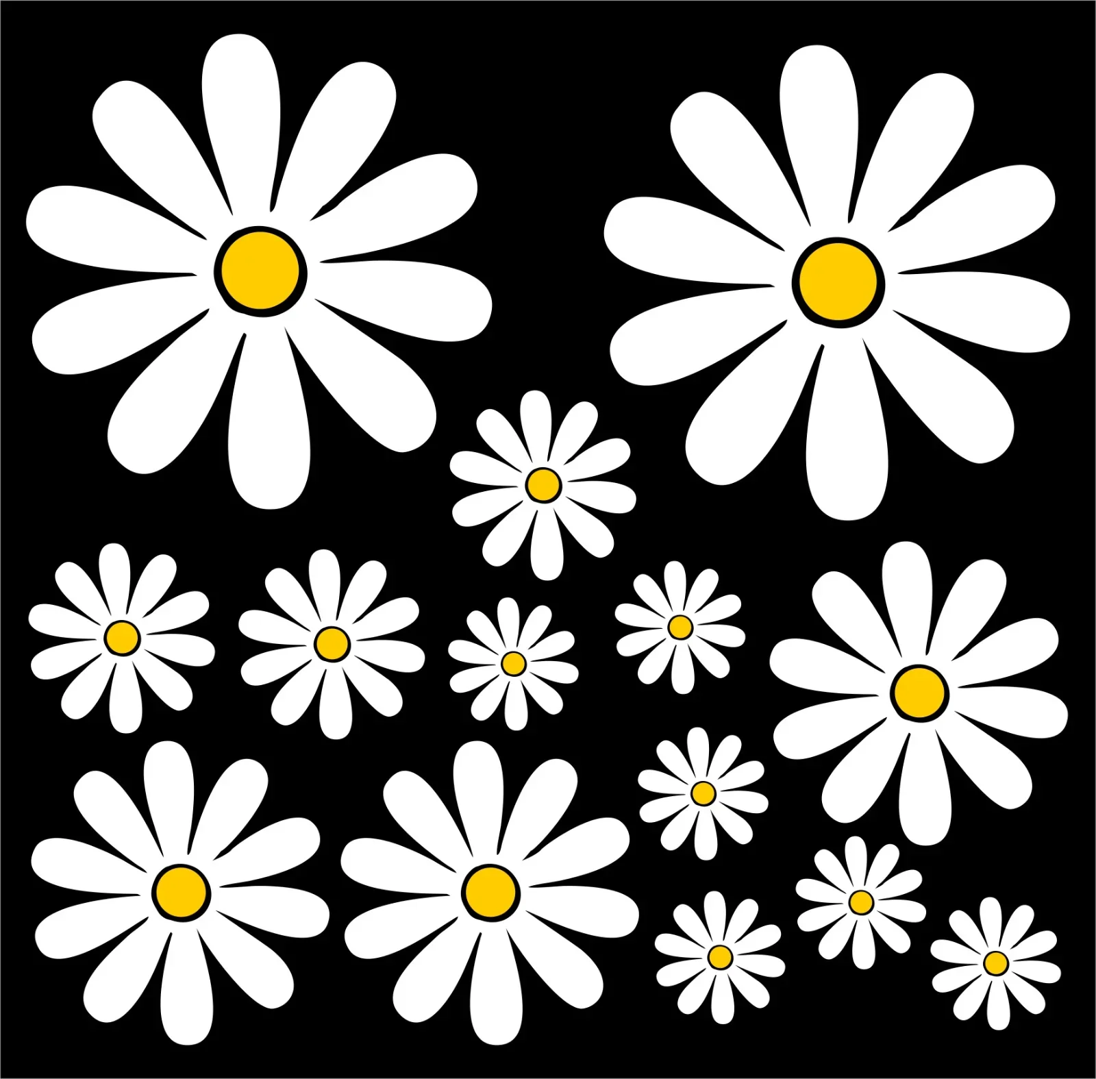 

Vinyl Stickers on Car 14 Piece Set Products Daisy Exterior Parts Waterproof Decal Decoration Sticker Accessories Motorcycle Car