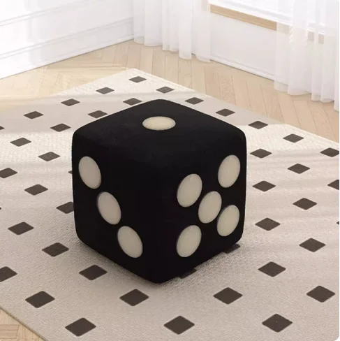 Nordic Dice Stool, Creative Square Seat for Entryway Bedroom, Modern Home Decor Accent Piece