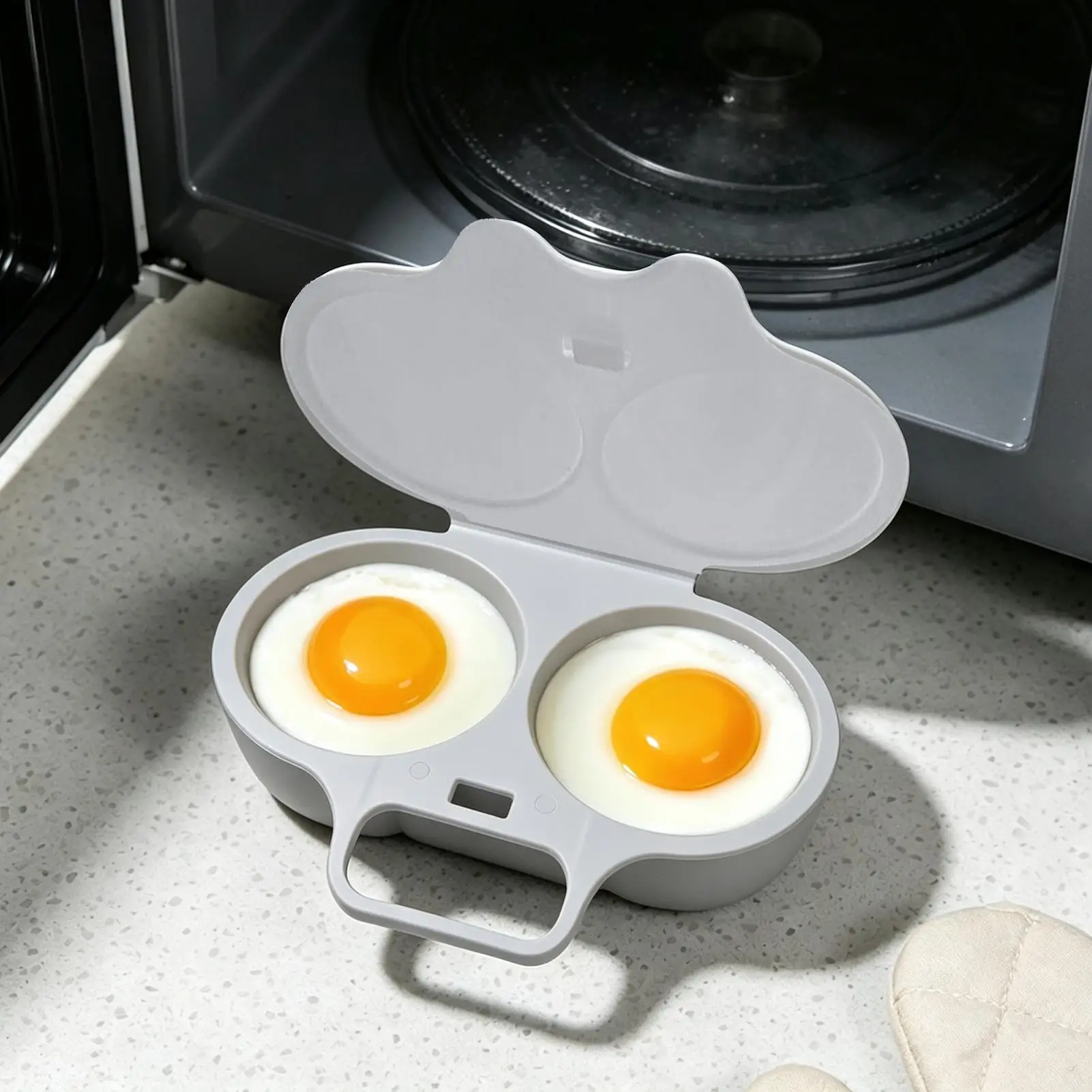 Food Grades Plastic Microwave Egg Cooker Heat Resistant Kitchen Cooking Mold Egg Fryer Microwave Steamer Kitchen Frying Egg Tool