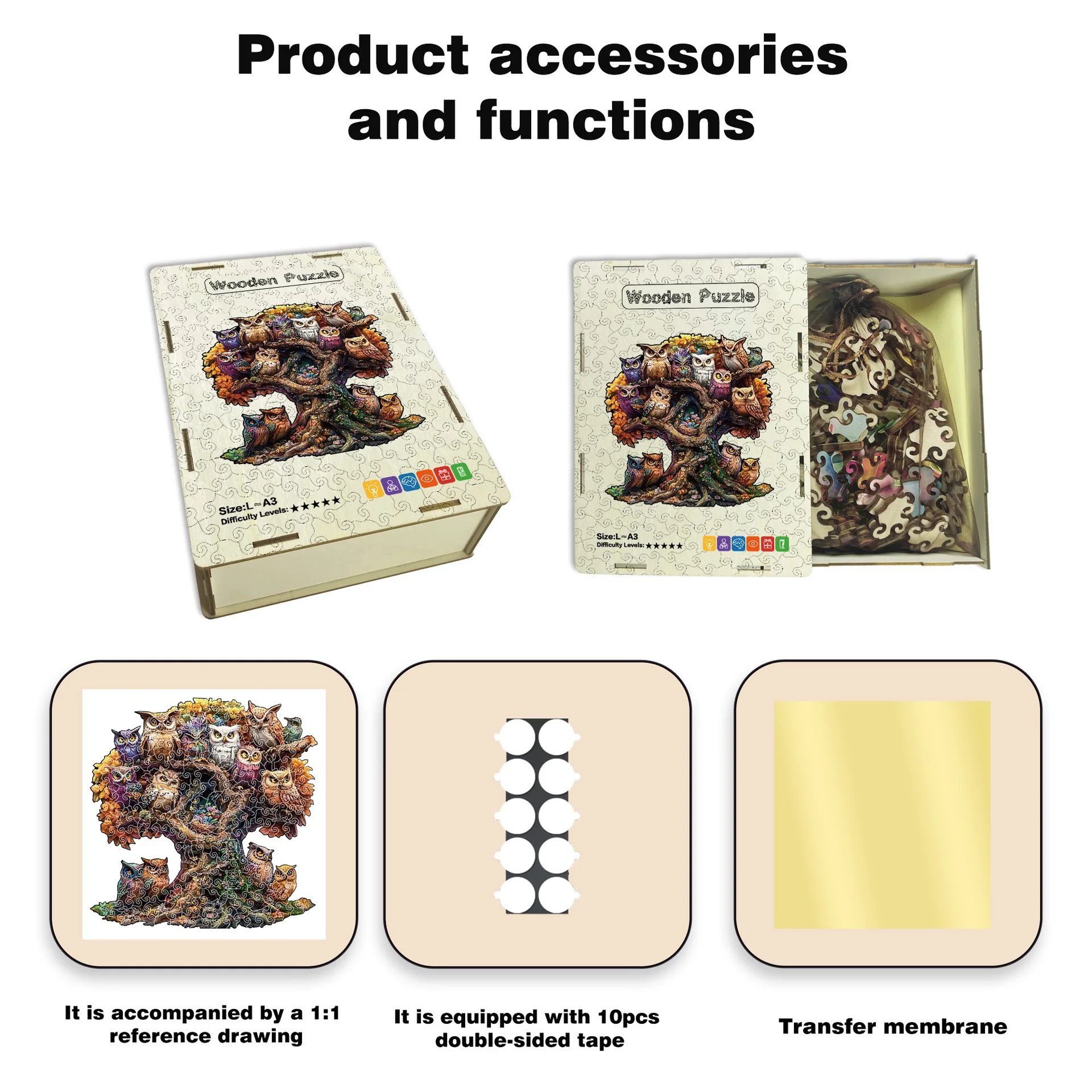 138/209 قطعة ألعاب ألغاز البومة الفريدة على شكل بومة لغز لديكور المنزل ألعاب تعليمية ممتعة هدايا عيد الميلاد للأطفال والكبار