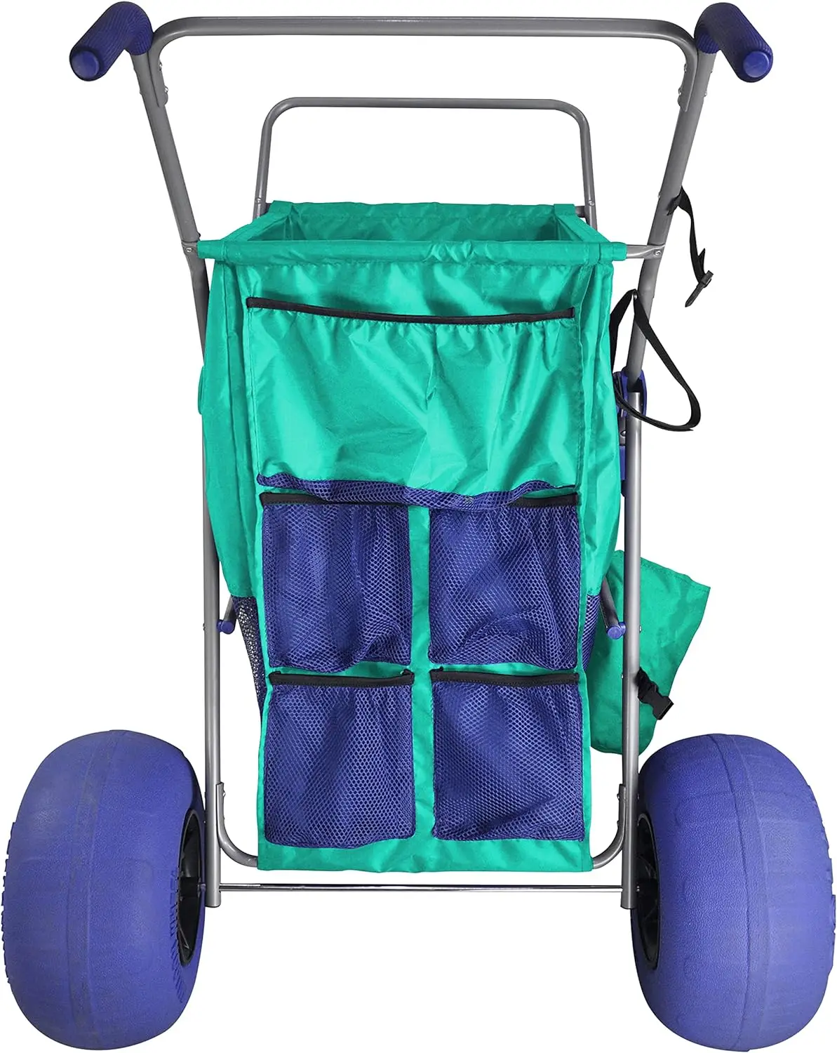 RollX carrito de playa con ruedas de globo grande para ARENA, carro de almacenamiento plegable con neumáticos de playa de 13 pulgadas (bomba incluida) (Seafoam)