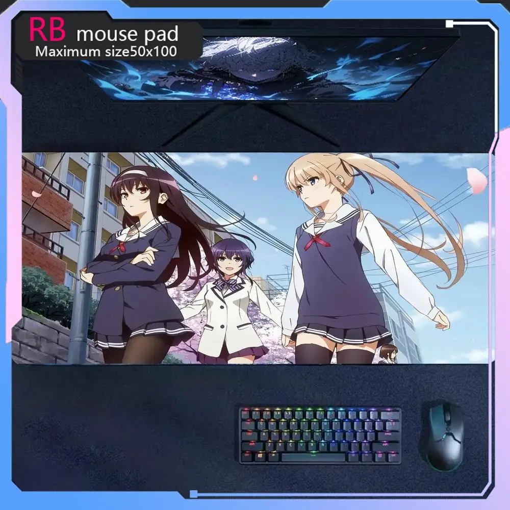 Saekano How to Raise a Boring Girlfriend Mouse Pad high-definition printing anime large game mouse pad Carpet computer desk pad