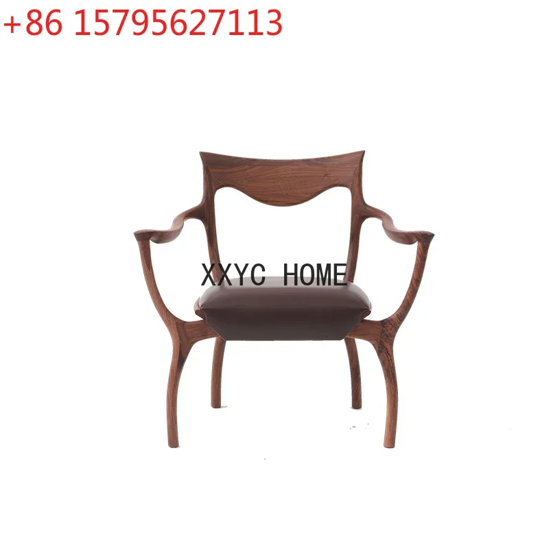 

Креативное кресло для отдыха, легкое и роскошное, из массива черного ореха (североамериканский), стул