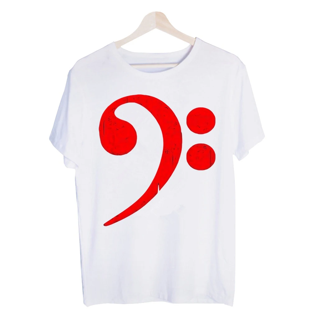 Men's Bass Clef Music Note Graphic Tee, Short Sleeve Crew Neck T-Shirt for Casual Music Lovers and Daily Wear