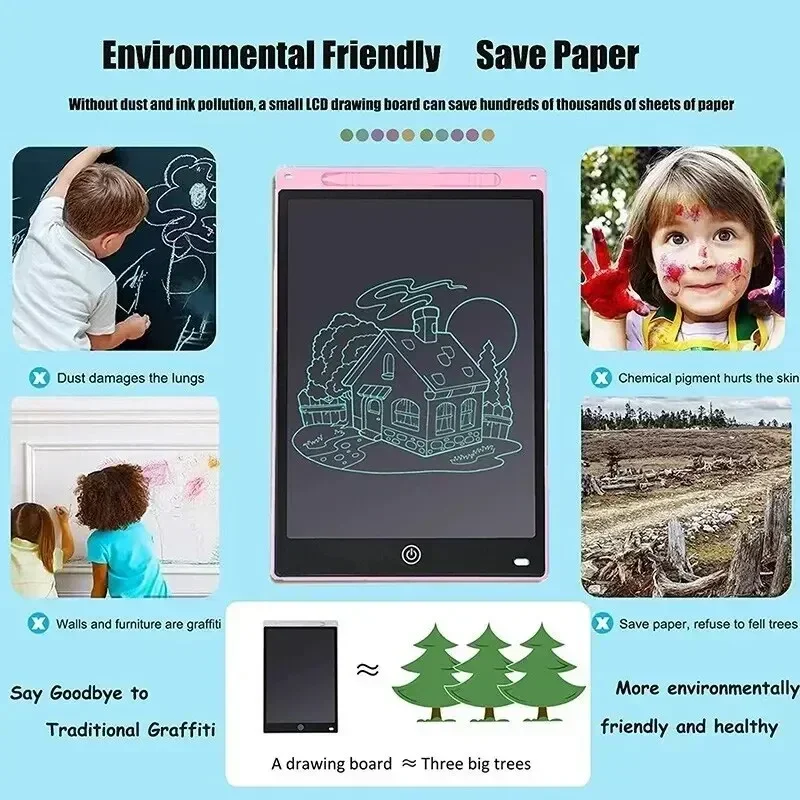 1Pcs Colorful Electronic Graffiti Writing Board Reusable LED Light Hand-painted Drawing Board Suitable for Kids and Adults