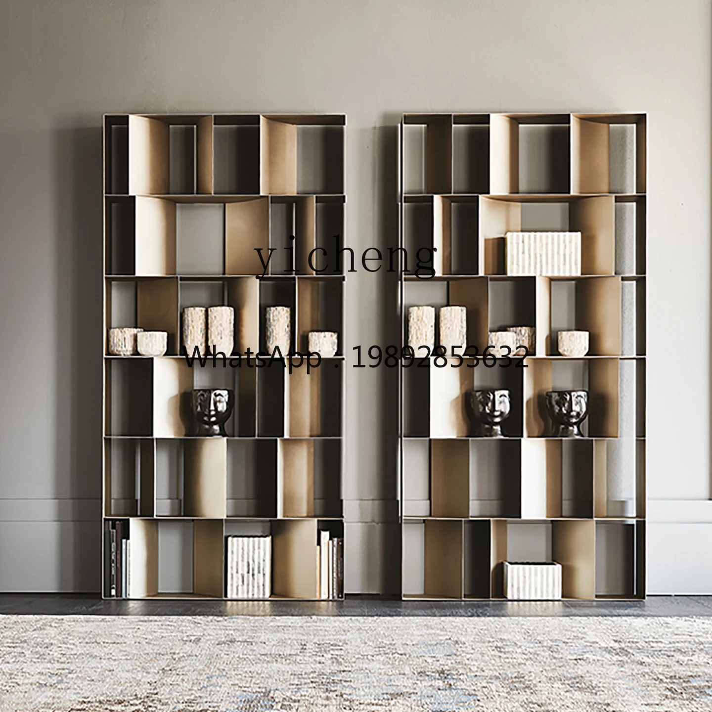AB Stainless Steel Display Rack Wall-Mounted Display Rack Partition Multi-Layer Decorative Rack Bookshelf