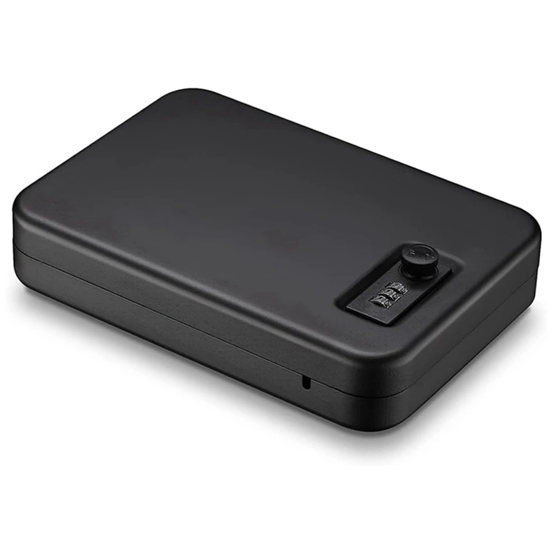 ABFN-Gun Safe For Pistols, Solid Steel Pistol Safe, Small Handgun Lock Box With Combination Lock Portable Travel Handgun Safe