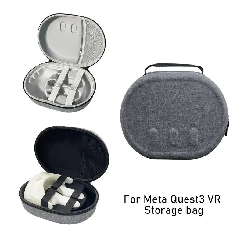 

Portable Storage Bag Shockproof EVA Hard Shell Case Anti-Scratch Organizer Bag with Mesh Bag for for Meta Quest3 VR Accessorie