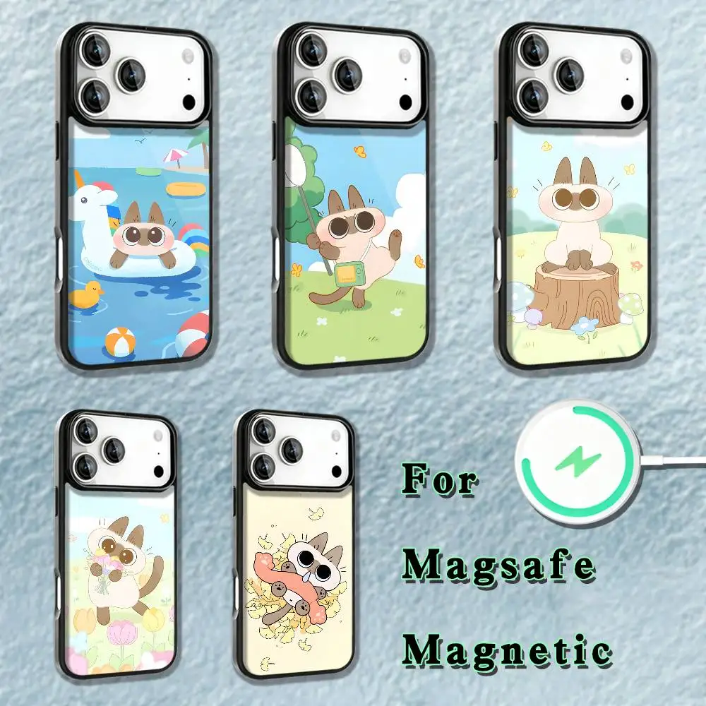 

A-Azukisan Cat Cute Phone Case For iPhone 17,16,15,14,13,12,11,Pro,Max,Plus,Mini,SE4,E Magnetic Magsafe Wireless Charging