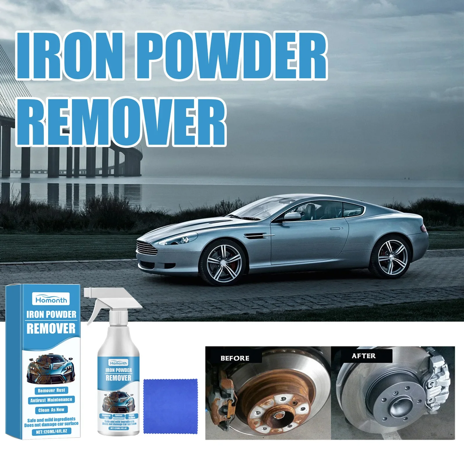 

Auto Iron Rust Remover & Cleaner - Polishes Surfaces, Removes Rust Stains, Prevents Re-Rusting & Extends Metal Service Life