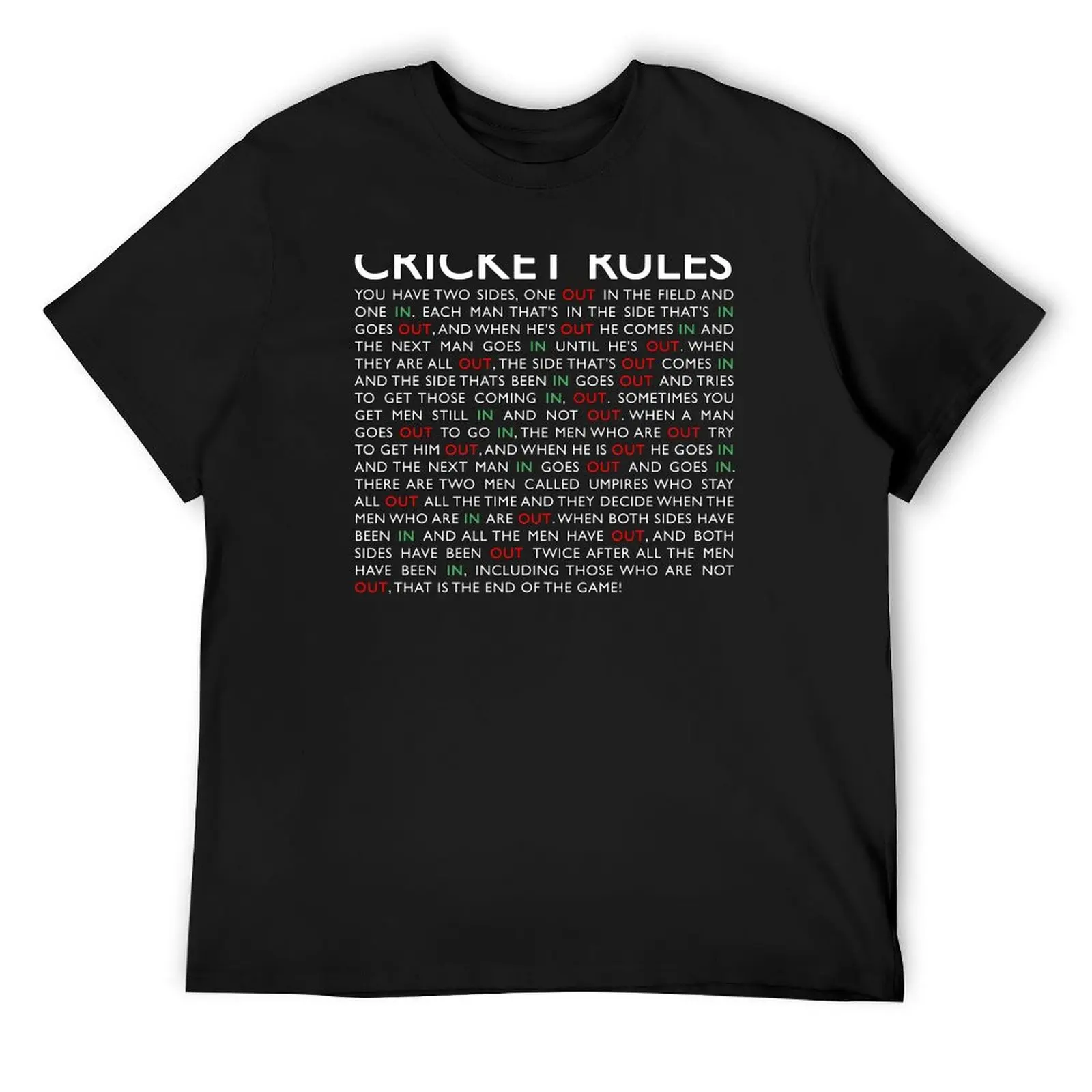 

Cricket Rules T-Shirt quick drying shirts graphic tees new edition heavyweights mens graphic t-shirts hip hop