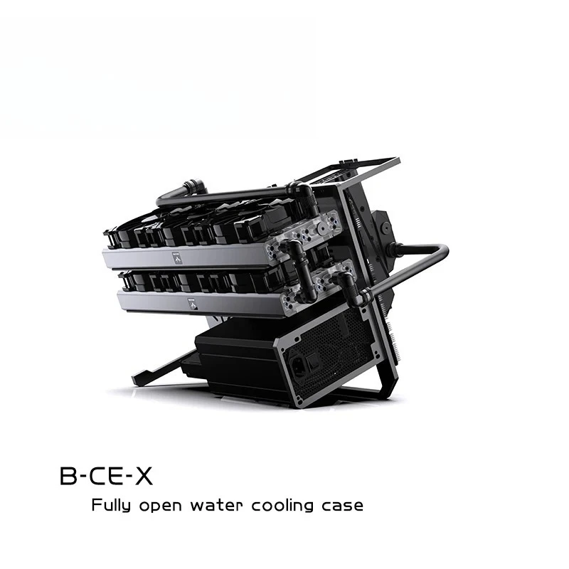 

Distro Plate Water Cooling B-CE-X Open Frame Chassis Computer Case Vertical Horizontal, DIY Display