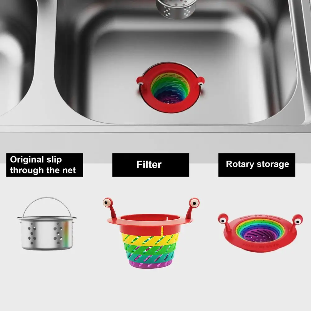 Kitchen Sink Strainer Colorful Cartoon Sink Strainer Foldable Filter for Kitchen Bathroom Efficient Drain Hole Trap Screen