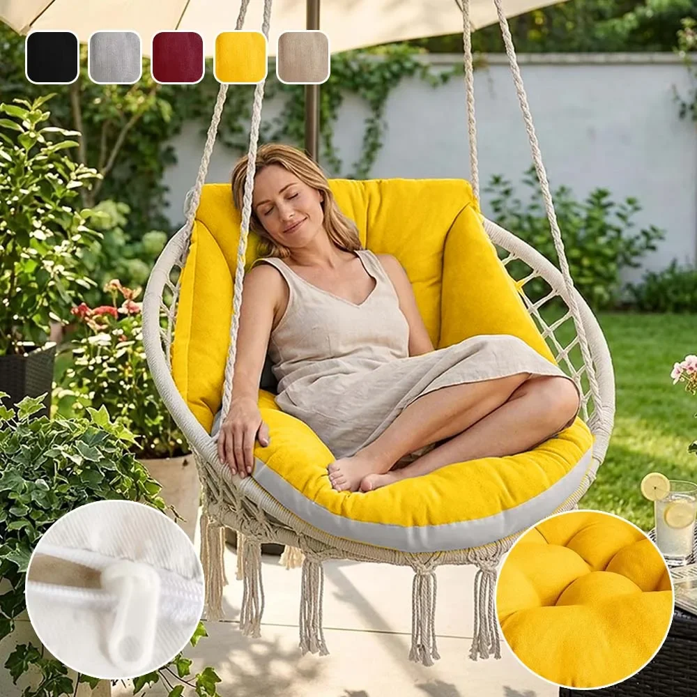 1PC Comfy Hanging Chair Cushion Replacement Soft Rocking Hammock Mat Warm Velvet Seat Cushion for Balcony Living Room 65X70X50cm