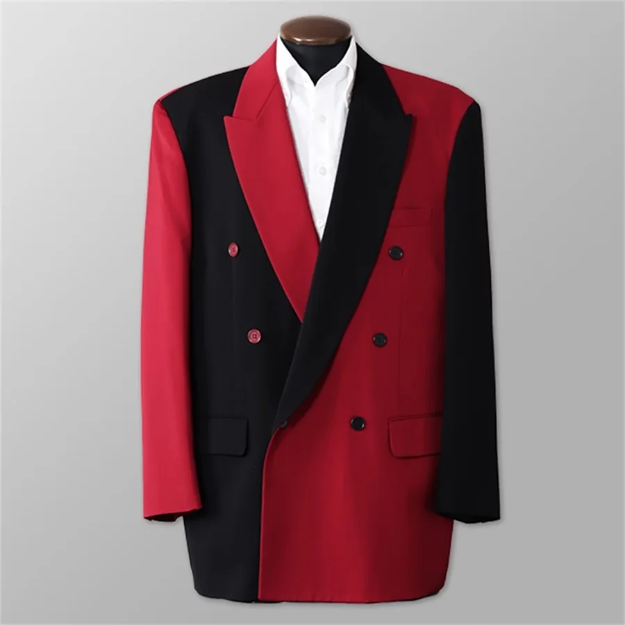 Hai Phối Màu Phù Hợp Nam Chính Thức Slim Cưới Tuxedo 2 Miếng (Áo + Quần) đôi Vũ Hội Đảng Tự Làm