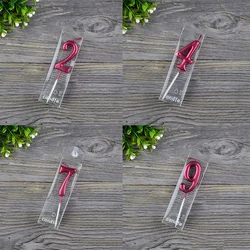 1 PC Wine Red Happy Birthday Number Cake Candles 0 1 2 3 4 5 6 7 8 9 Wedding Cake Baby Shower Party Supplies Decoration