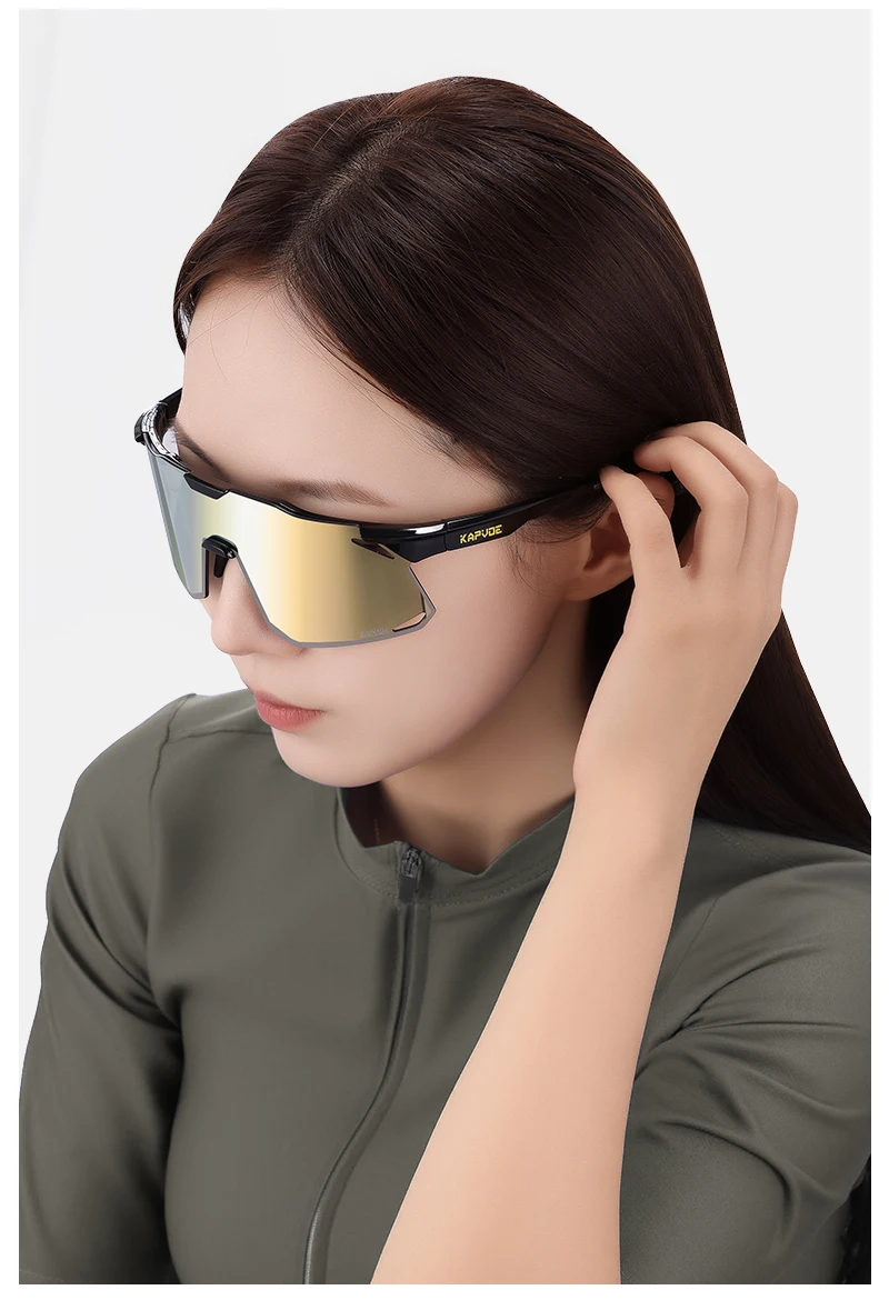 Kapvoe Neue Outdoor-Sport Fahrrad Sonnenbrille Radfahren Gläser für Männer MTB Road Fahrrad Brillen Brille UV400 Jagd Fahren 2025 – Detail 14