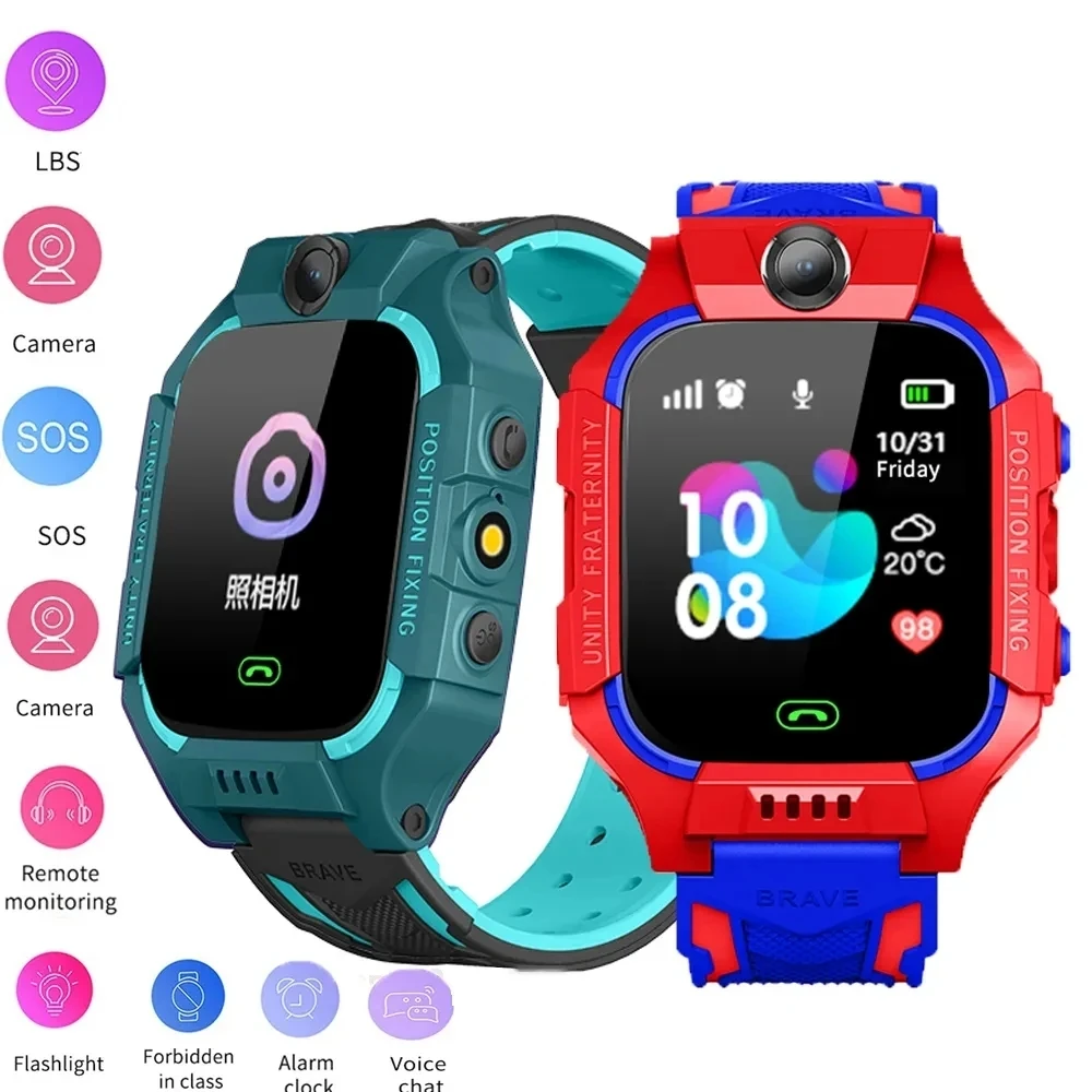 Kids Smart 2G Call Phone Watch Waterproof Mother Children GPS Monitor Boy Girl SOS Child Sports Digital Watches Tracker Q19 C002