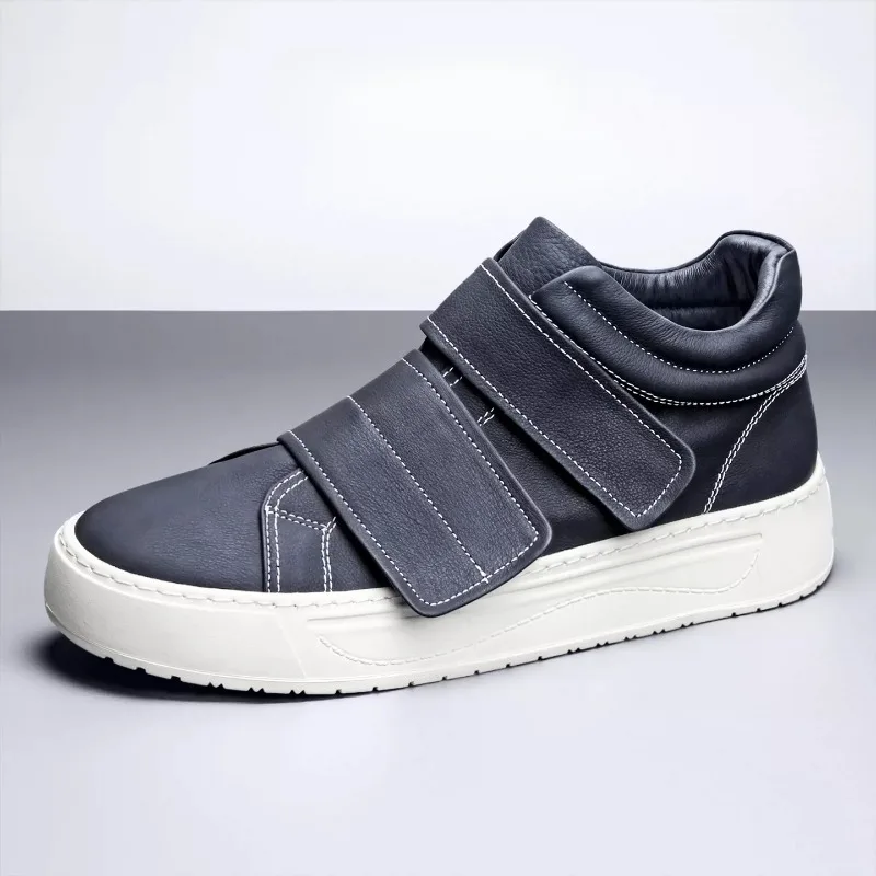 

Designer Luxury High Top Casual Shoes Men Genuine Leather Fashion Thick Soled Sport Trendy Board Shoes Male Sneakers Male Youth