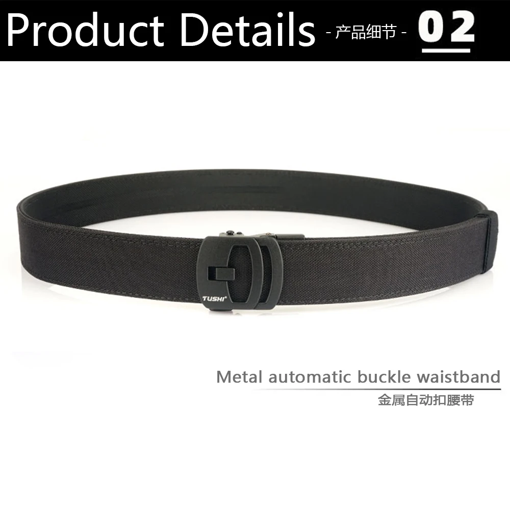 Tushi neuer militärischer neuer Gürtel für Männer robuste Nylon Metall automatische Schnalle Polizei Waffen gürtel taktische Outdoor-Gürtel ipsc Zubehör – Detail 7