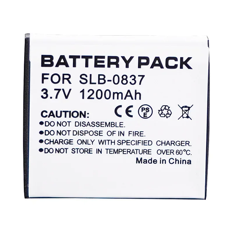 3.7V 1200mAH SLB-0837 Battery Suitable for Samsung Camera I5 I6 L73 L50 L60 NV3 NV5 NV7