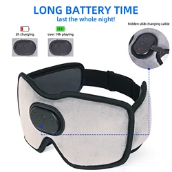 Sleep Headphones 5.2 Bluetooth Sleep Mask Cooling Eye Shade with Music and Ultra Thin Speakers for Sleeping Travel