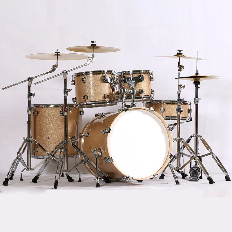 Wholesale Percussion Instrument High End Drum Kit Professional 5 Drum 2 3 4 Cymbals Durable Drum Set