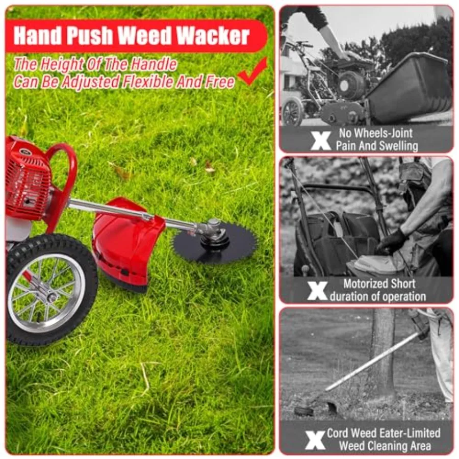 Mesin Pemotong Rumput Dorong 2 Tak 49 CC Berbahan Bakar Bensin dengan Motor Kecepatan Tinggi 6500-7000 Rpm dan Tangki Bahan Bakar 0.95L untuk Efisiensi Tinggi