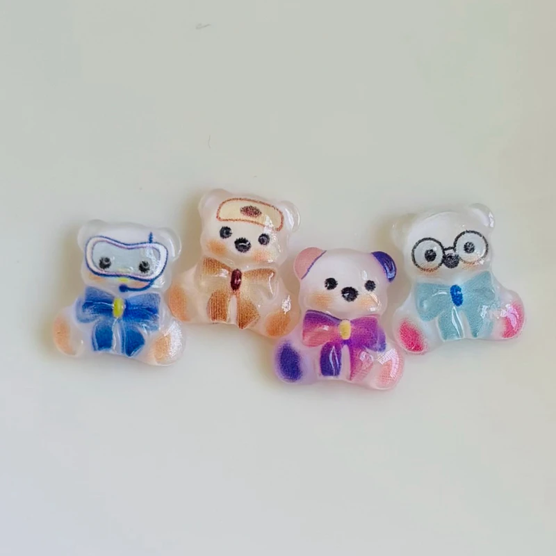 50 pcs Resin Mini Cartoon Creative cross dressing Animal puppyNail Art Flatback Figurines DIY atures Scrapbook Decor Crafts A117