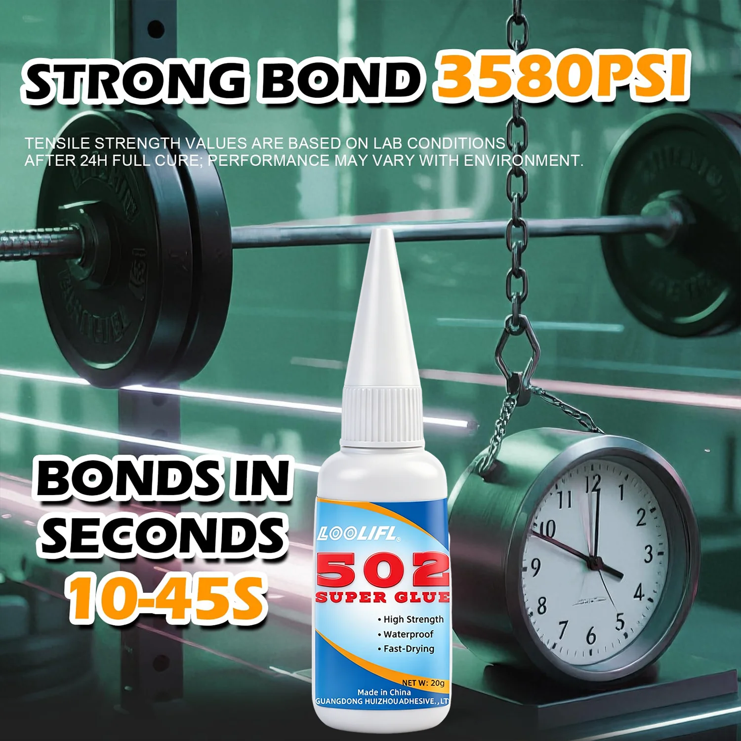 LOOLIFL502 Super Glue Extra Strong Universal Quick-Drying Instant Cyanoacrylate Adhesive for Glass Wood Metal DIY Clear Repair T view 6