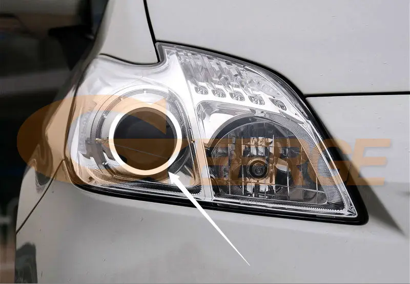 For Toyota Prius W3 2009 - 2012 2013 2014 2015 Day Light Bluetooth App Multi-Color Ultra Bright RGB Led Angel Eyes Halo Rings