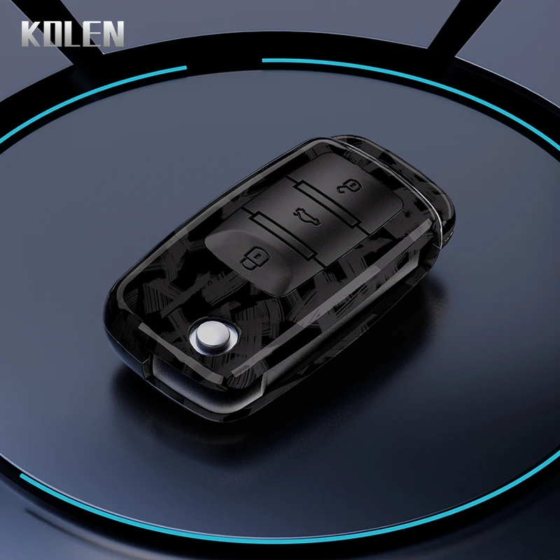 ABS Carbon Fiber Car Key Case Cover Shell For VW Volkswagen Polo Golf Passat Beetle Tiguan Seat Leon Altea Skoda Octavia Kodiaq image 4