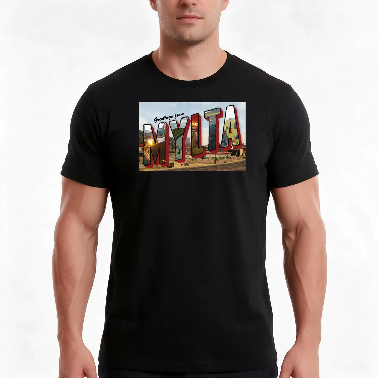Greetings From MYLTA! T-Shirt Summer Casual Cotton Tee, Unisex Men Women