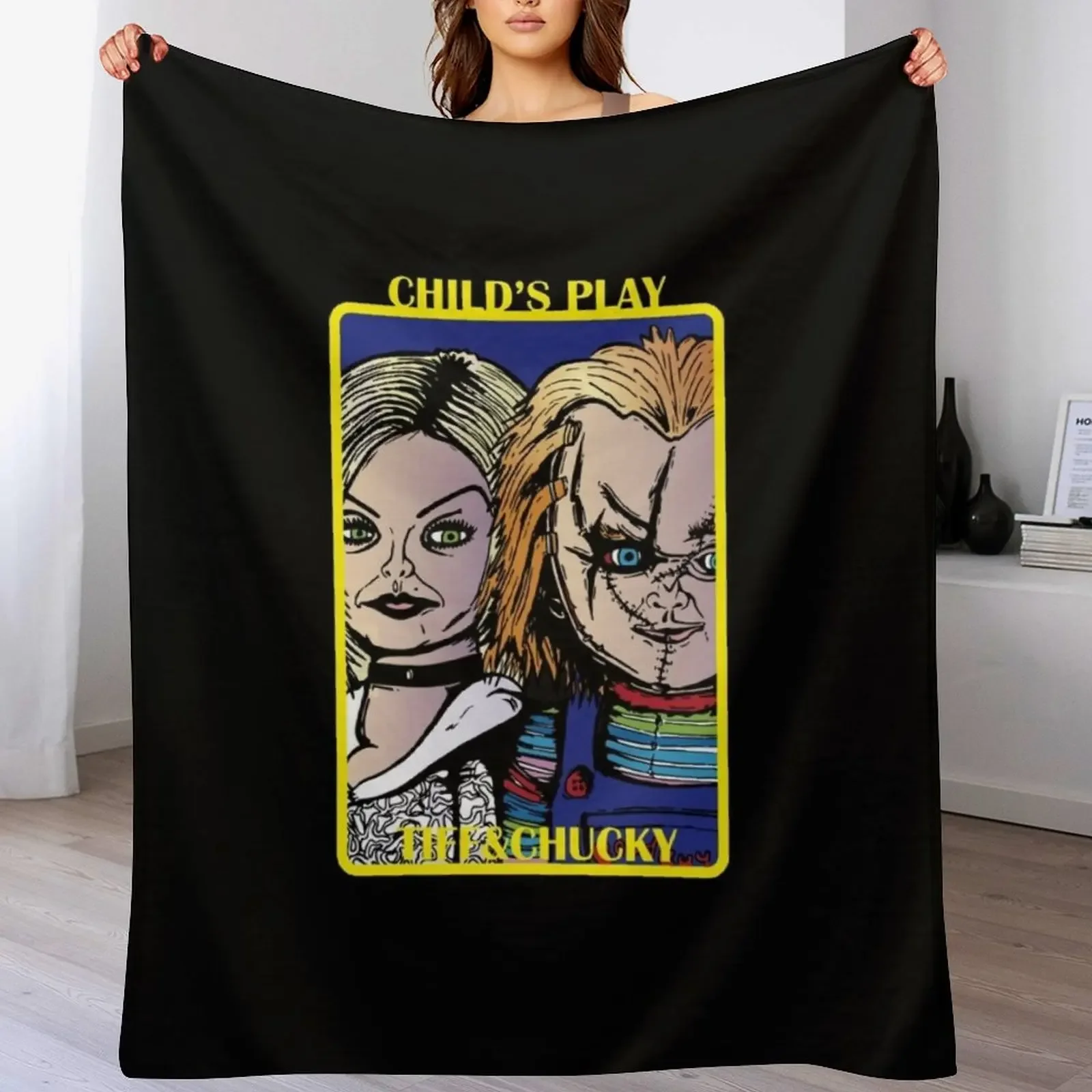 

Tiff & Chucky Throw Blanket Bed covers wednesday blankets and throws anime Blankets