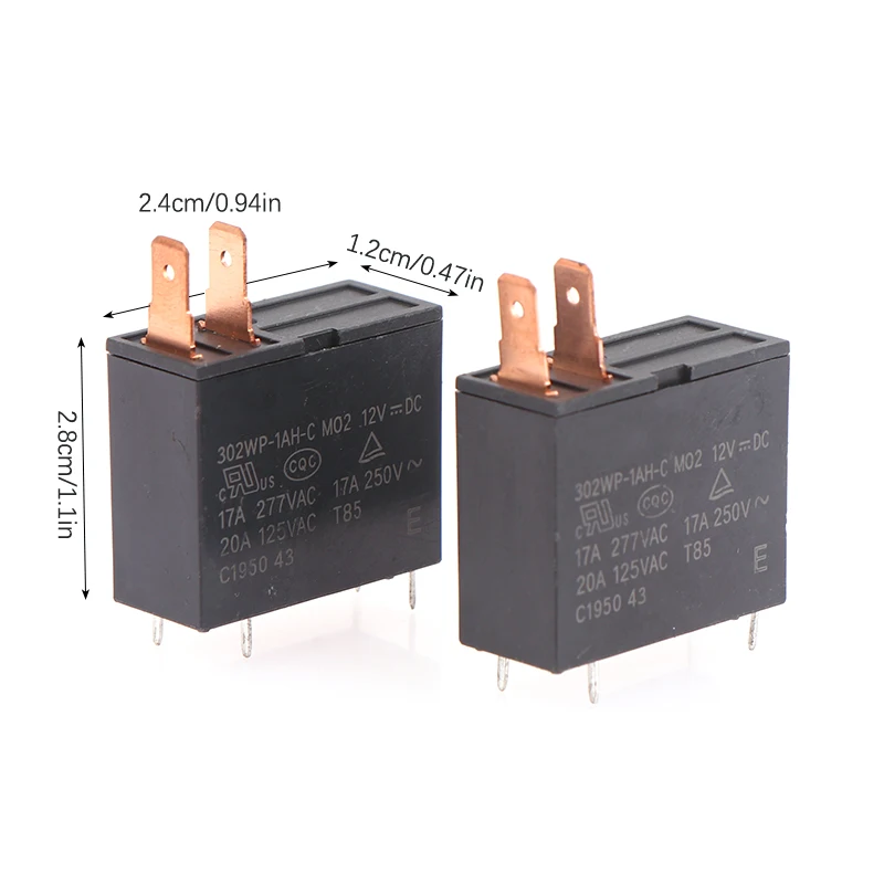 2 PCS 12V Relay 302WP-1AH-C M02 12VDC 4Pins For Microwave Oven